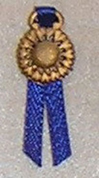 Dollhouse Miniature Trophy, Badge, Blue Pendant